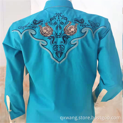 Breathable CVC 60/40 Embroidery Long-Sleeve Shirt Lelaki